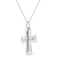 .925 Sterling Silver Prong-Set Diamond Accent Cross 18" Pendant Necklace (I-J Color, I1-I2 Clarity)
