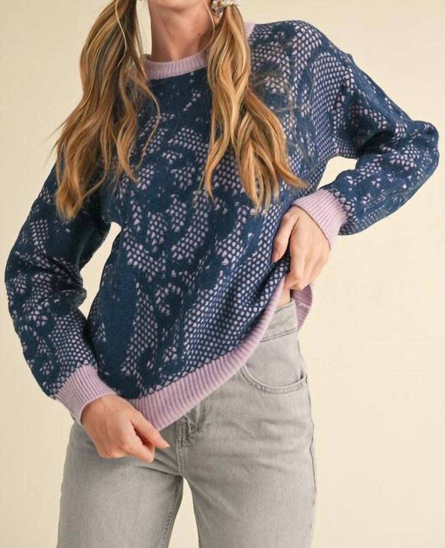 &Merci - Lace Knit Chantilly Pullover