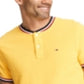 Tommy Hilfiger Men's Eaton Custom Fit Tipped Collarless Polo Shirt Yellow Size Small