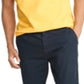 Tommy Hilfiger Men's Eaton Custom Fit Tipped Collarless Polo Shirt Yellow Size Small
