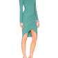 Susana Monaco - Wrap Bottom Long Sleeve Square Neck Mini Dress