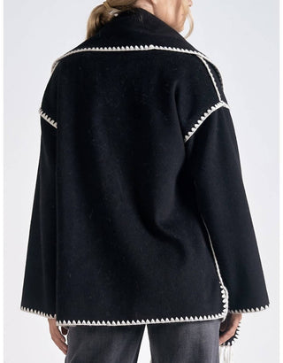 Elan - Jacket with Top Stitch and Removeable Scarf