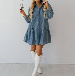 Entro - Long Sleeve Denim Dress