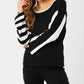 Angel Apparel - Stripe Sleeve Scoop Neck Top