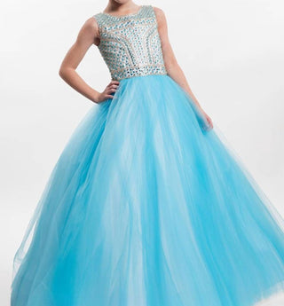 Rachel Allan - Crystal Embellished Soft Tulle Ball Gown