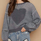 Pol - HEART PATCH SWEATER