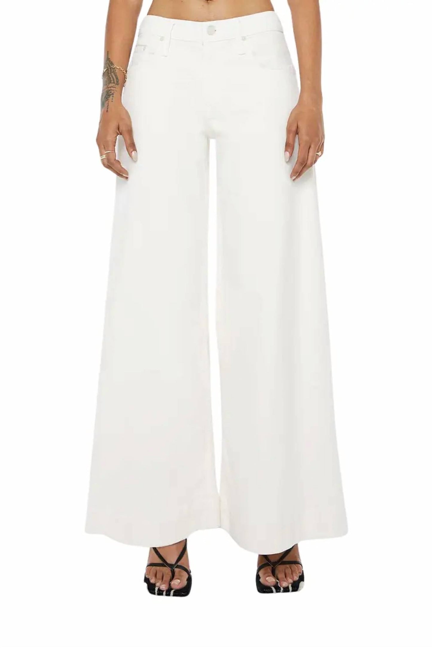 Mother - Lil Mid Rise Headliner Sneak Wide Leg Jeans