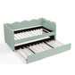 Cozy Gingham Daybed with Trundle Twin Size Sofa Bed No Box Spring Needed