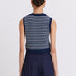 Matthew Bruch - Striped Mesh Collar Tank Top