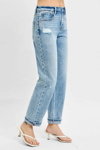 Risen - Full Size High Rise Ankle Boyfriend Distressed Jeans Plus Size