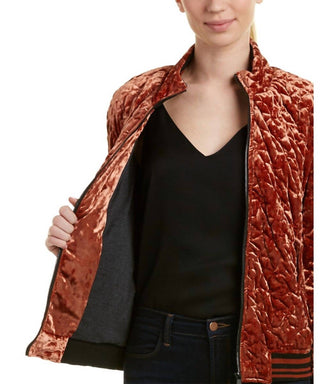Bernardo - Quilted Velvet Bomber Jacket