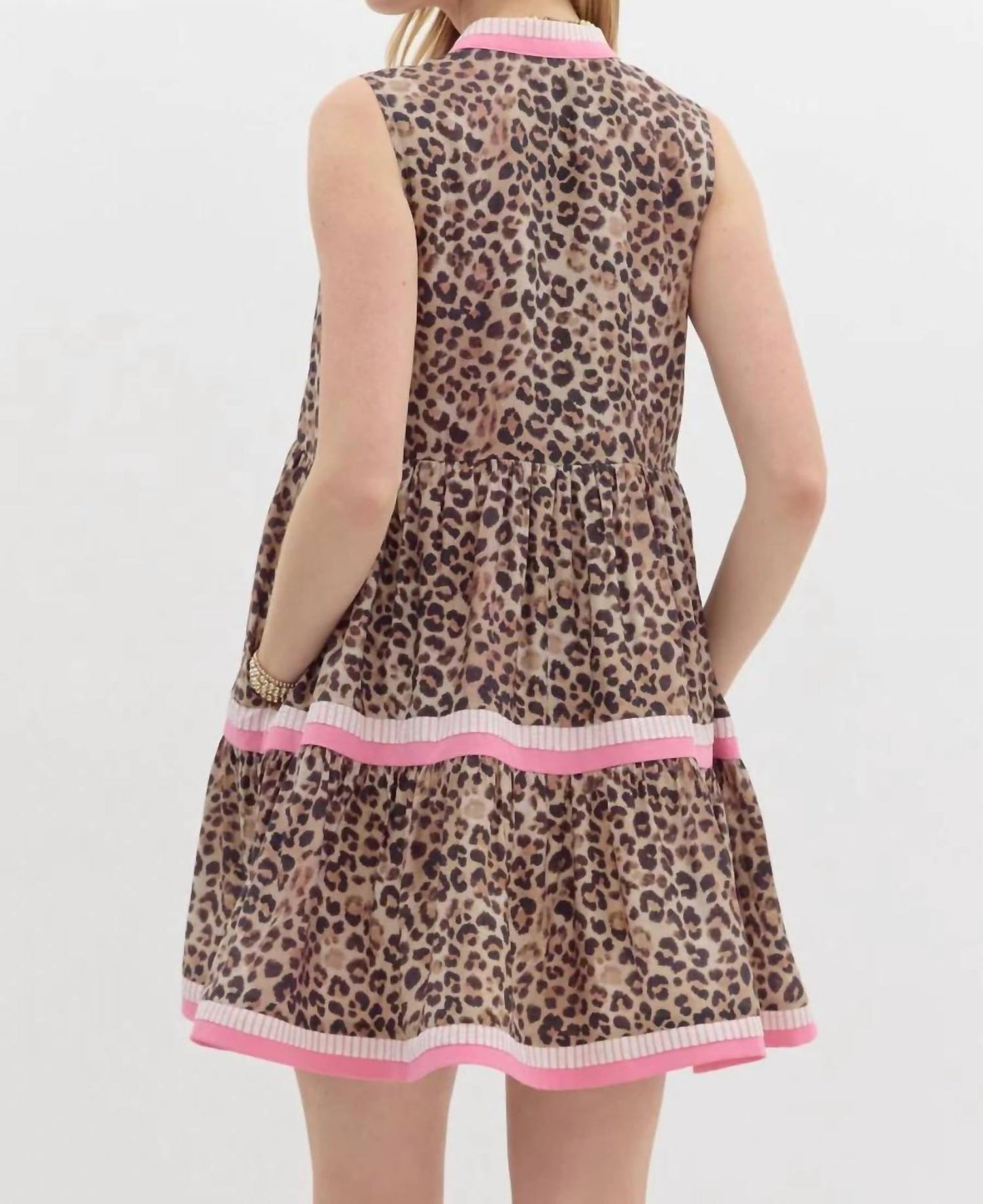 Entro - Women's Leopard Print Sleeveless Mini Dress