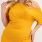 The Curve La - Plus Size Ribbed Knit Off Shoulder Knit Midi Dress