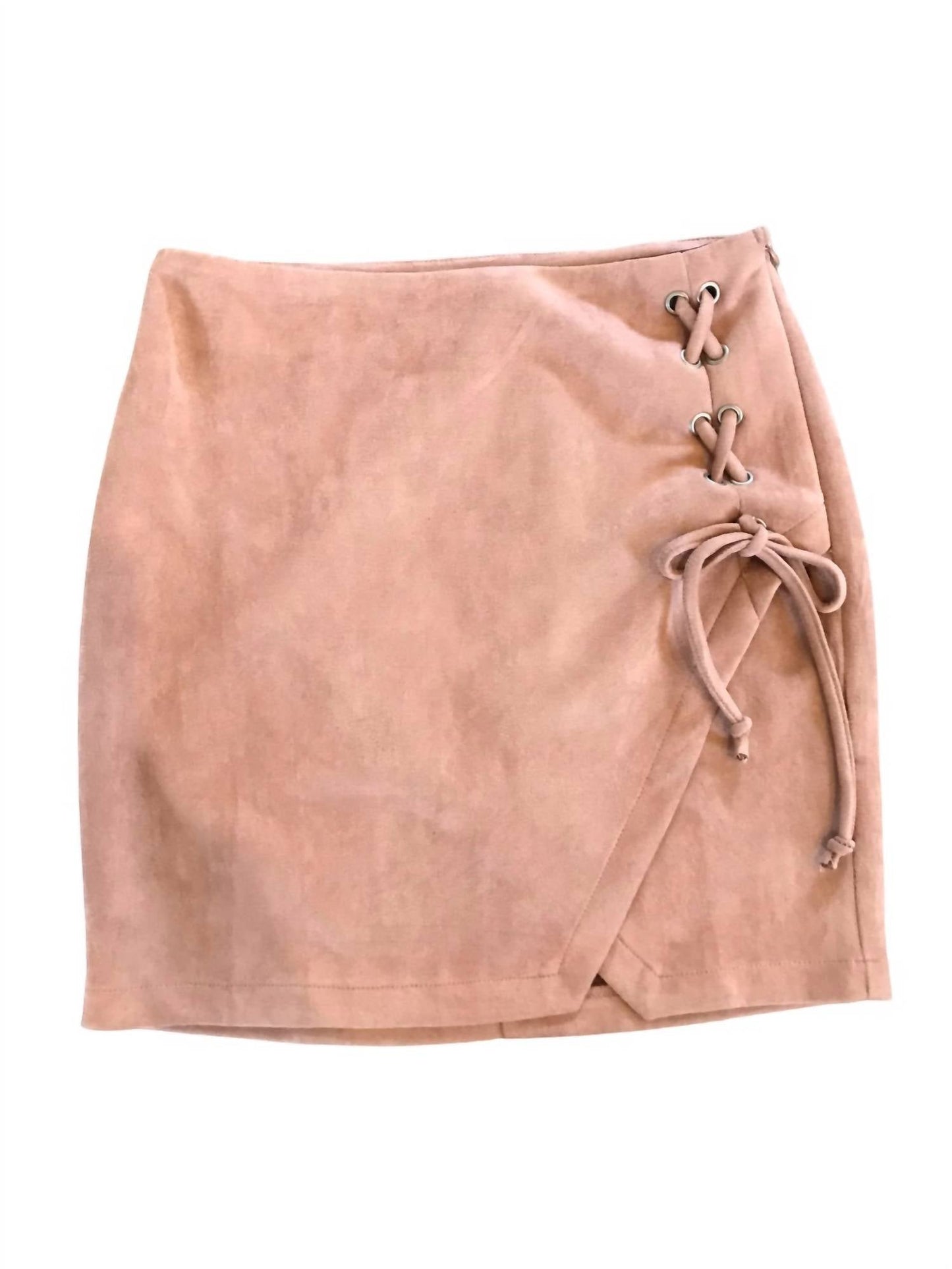 Hem & Thread - LACE UP ULTRA SUEDE MINI SKIRT