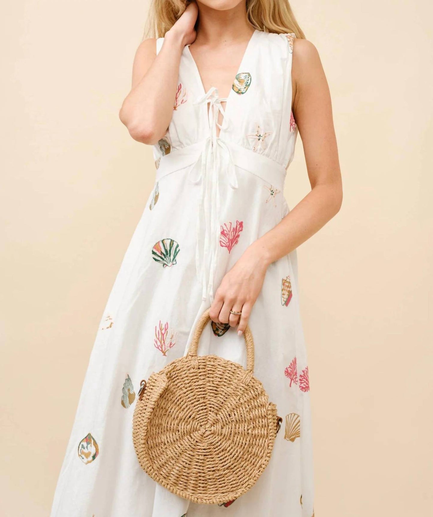 Blue B - Veronica Seashell Embroidered Maxi Dress
