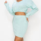 Haute Monde - Kiki Knit Crocheted Mesh Top And Knit Crocheted Mesh Skirt Set