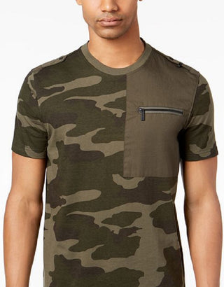Sean John Men's Zip Pocket Flight T-Shirt Green Size Large