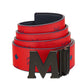 MCM Men's Logo Buckle Reversible Belt Red Size Regular
