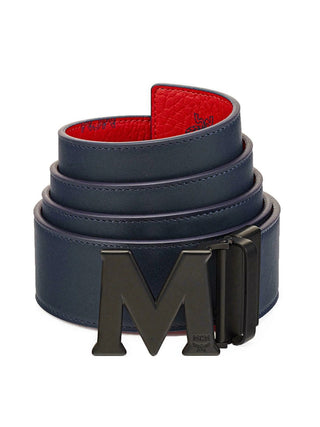 MCM Men's Logo Buckle Reversible Belt Red Size Regular