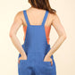 Very J - Suspender Solid Woven Casual Overall Romper