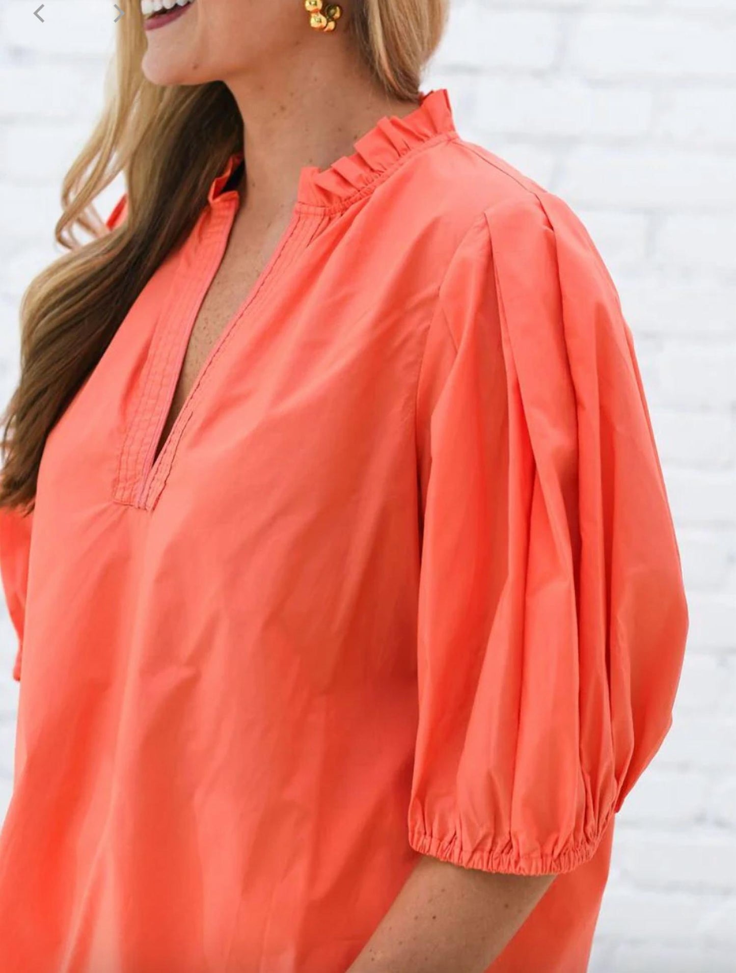 Caryn Lawn - Anna V Neck Top