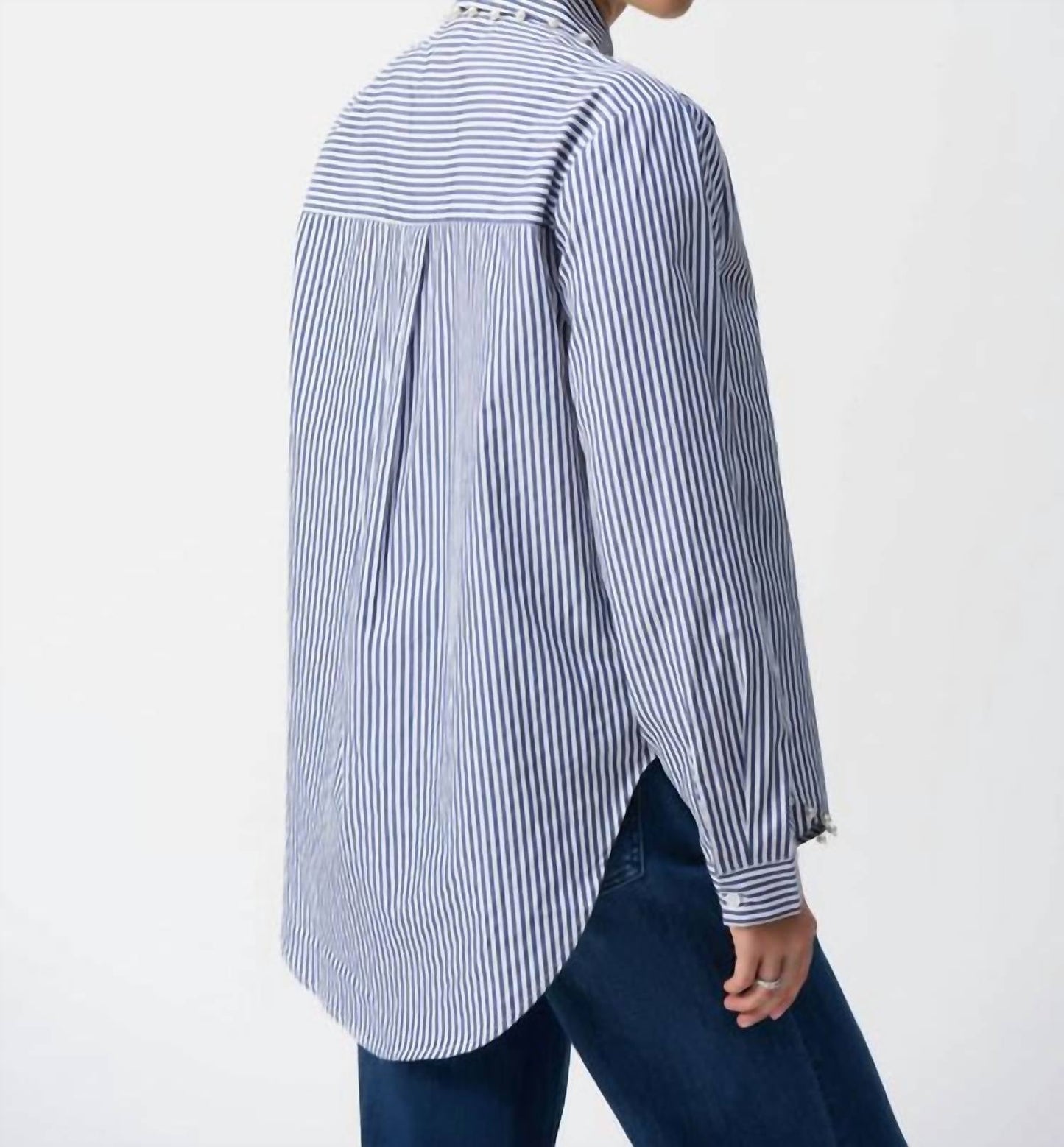 Joseph Ribkoff - Striped Blouse With Pearl Details