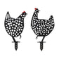Punched metal chicken garden stake (set of 4)