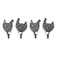 Punched metal chicken garden stake (set of 4)