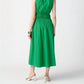 Joseph Ribkoff - Shirred V-neck Sleeveless Midi A-line Dress