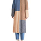 Elan - Long Colorblock Duster Sweater with Pockets