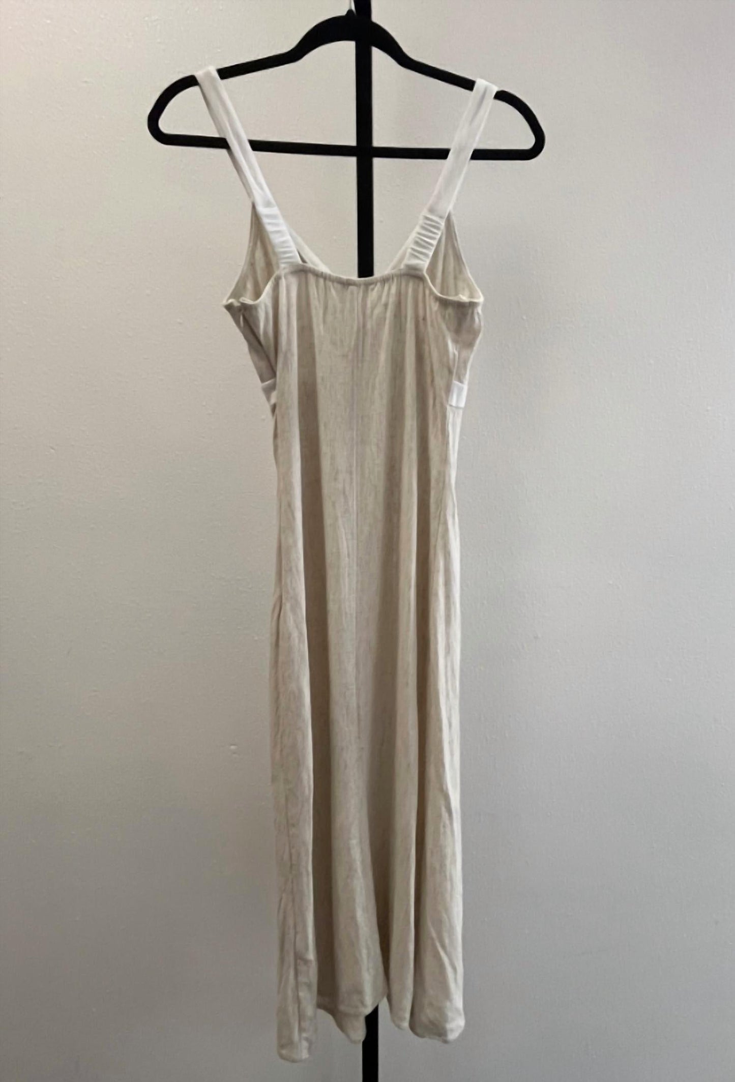 5Besties - Women's Contrasting Cross Over Maxi Linen Dress