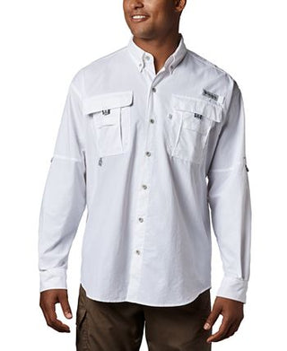 Columbia Men's Bahama Ii Long Sleeve Shirt White Size X-Large