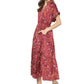 Entro - Satin Printed Midi Dress