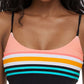 Body Glove Junior's Nautical Stripe Norah Cropped Bikini Top Swimsuit Black Size Small