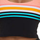 Body Glove Junior's Nautical Stripe Norah Cropped Bikini Top Swimsuit Black Size Small
