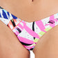 Body Glove Junior's Leaf Print Cheeky Bikini Bottoms Swimsuit White Size Small