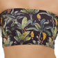 Body Glove Junior's Tropical Leaf Print Tube Bikini Top Swimsuit Black Size Medium
