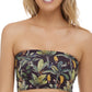 Body Glove Junior's Tropical Leaf Print Tube Bikini Top Swimsuit Black Size Medium
