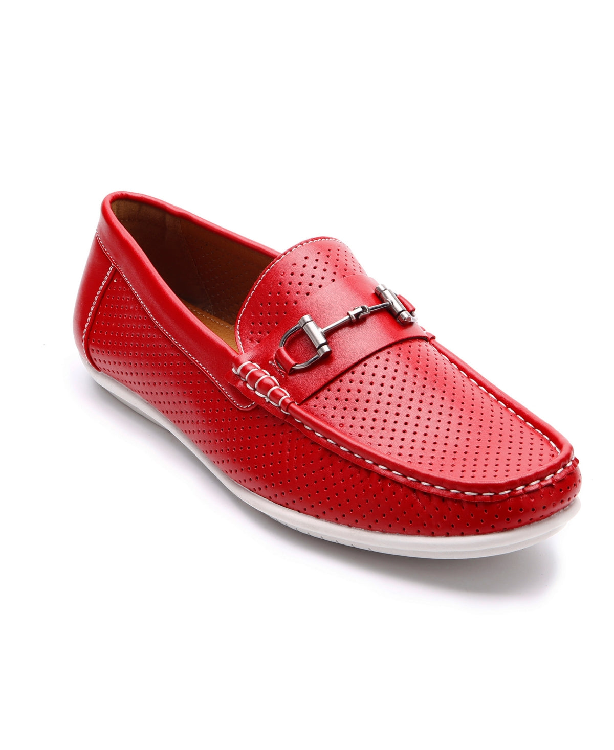 Aston Marc Men's Perforated Classic Driving Shoes Red Size 13 M