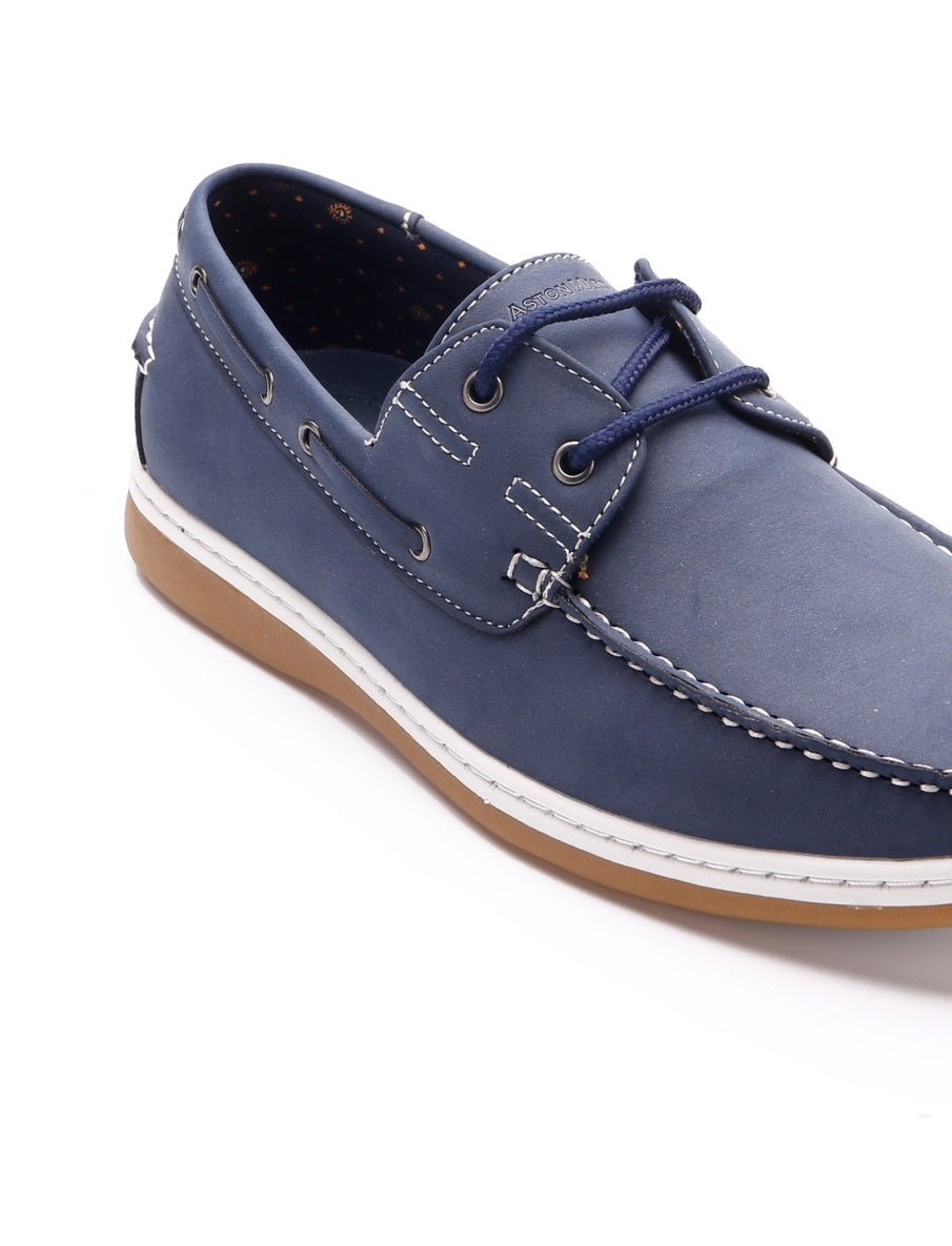 Aston Marc Men's Faux Nubuck Boat Shoes Blue Size 8 M