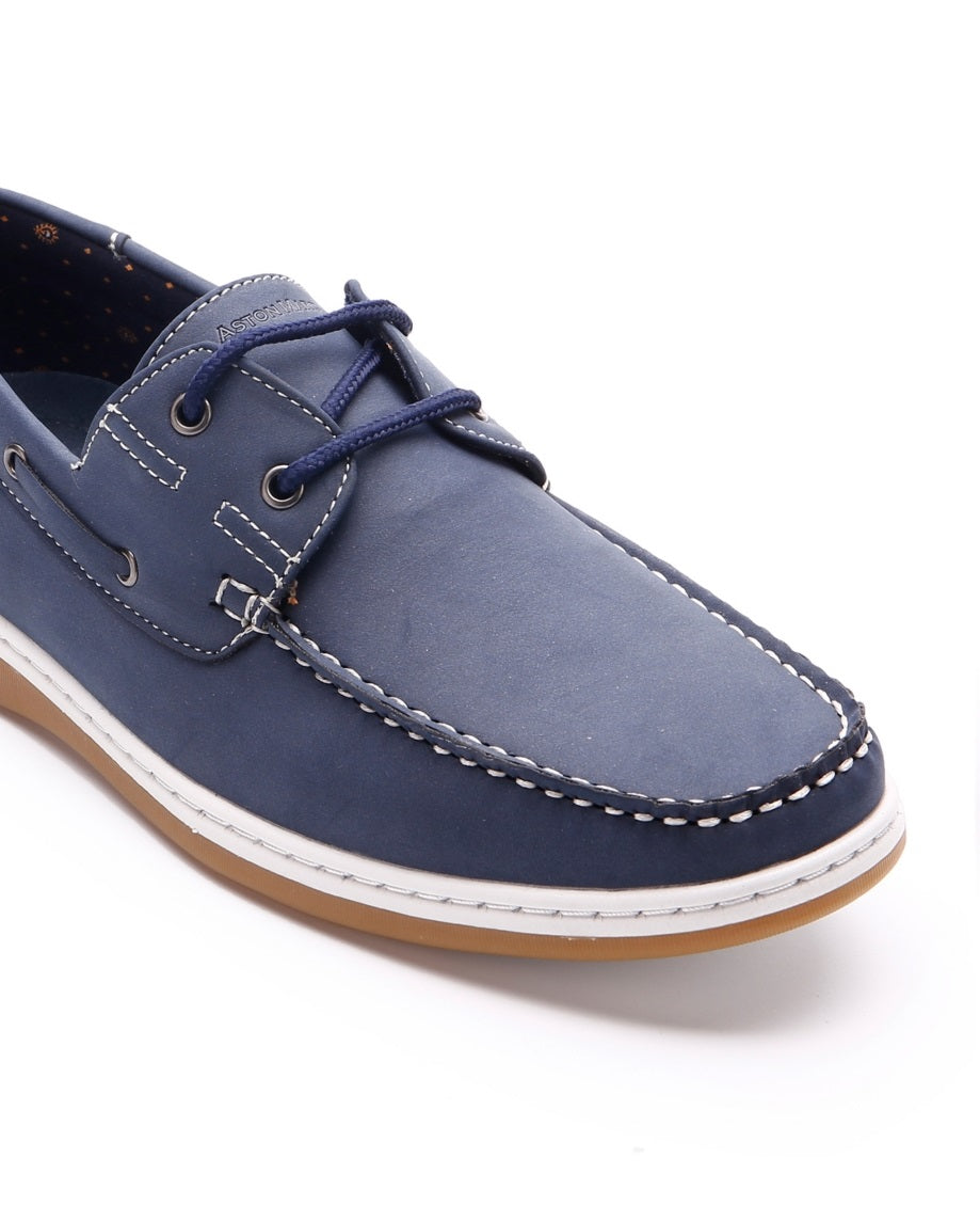 Aston Marc Men's Faux Nubuck Boat Shoes Blue Size 8 M