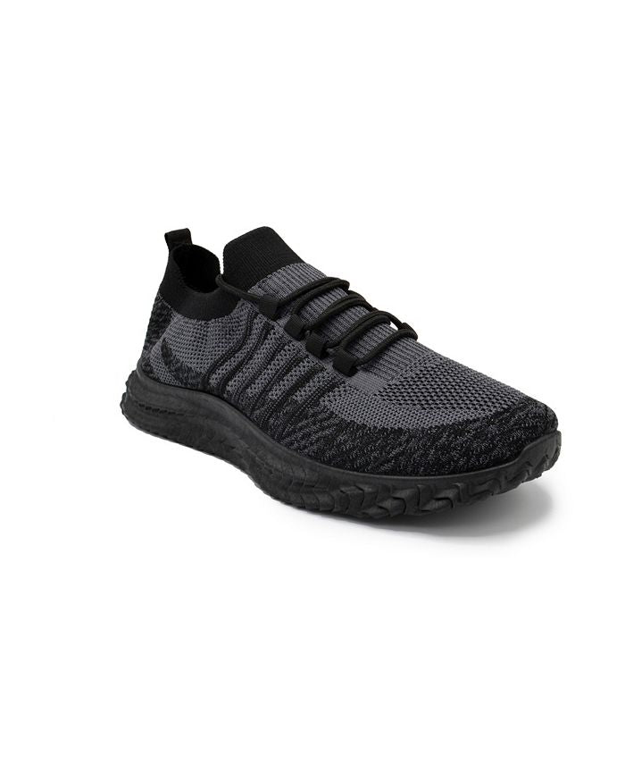 Akademiks Men's Knit Stripe Sneakers Shoes Black Size 10 M