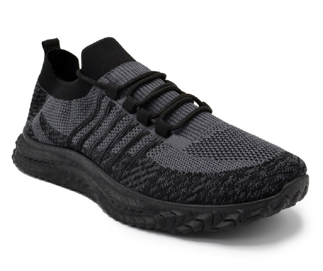 Akademiks Men's Knit Stripe Sneakers Shoes Black Size 12 M