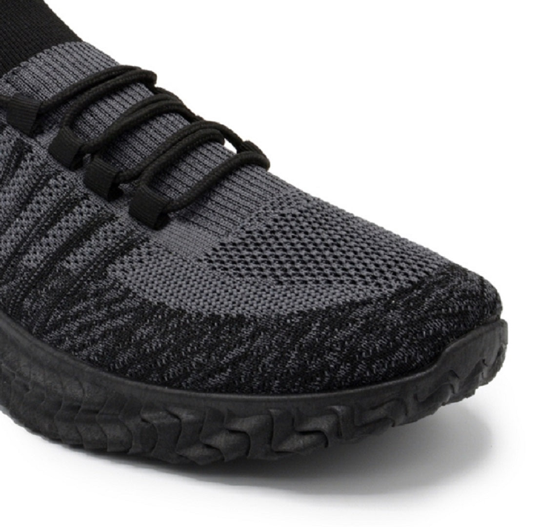 Akademiks Men's Knit Stripe Sneakers Shoes Black Size 12 M