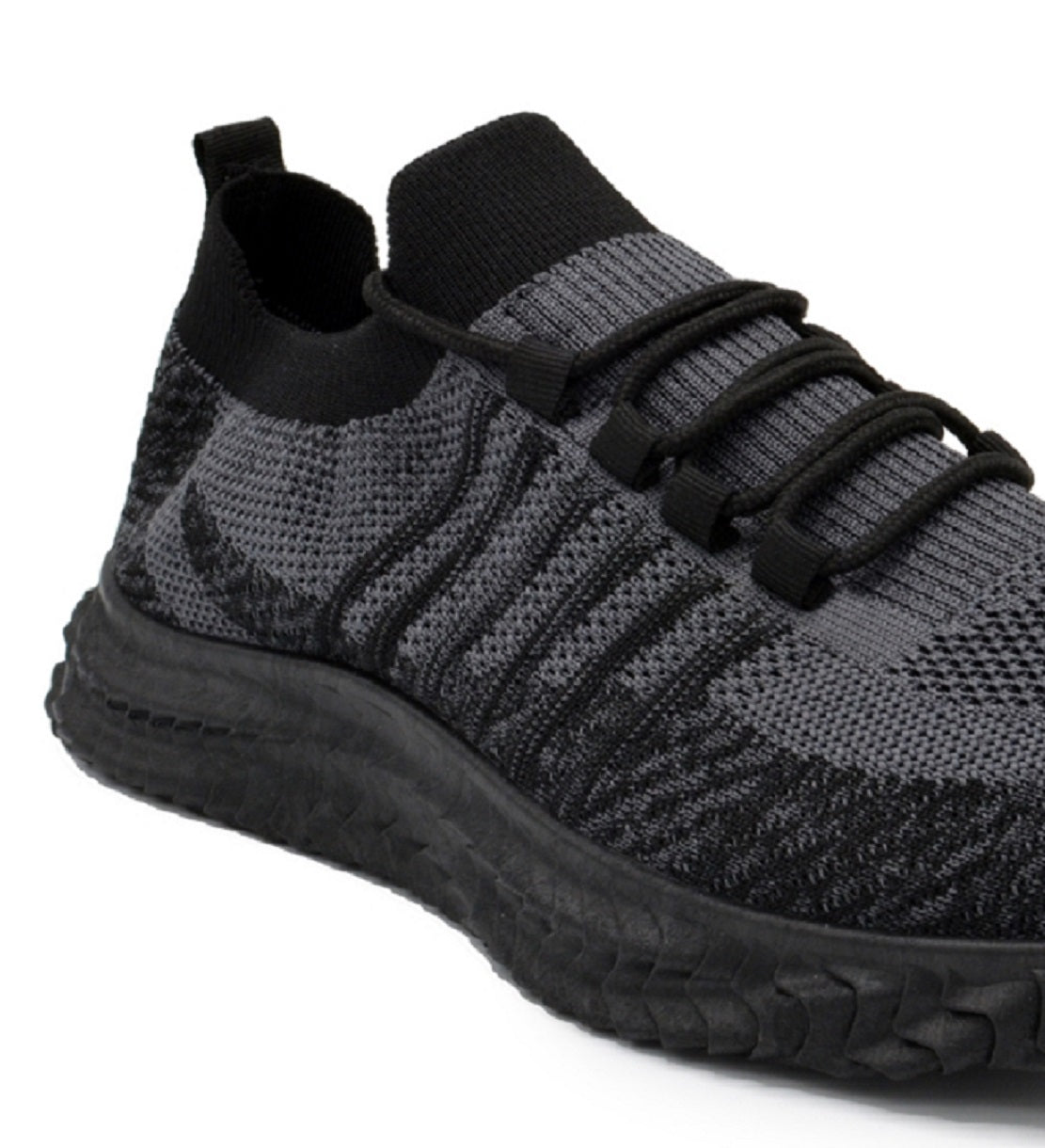 Akademiks Men's Knit Stripe Sneakers Shoes Black Size 12 M