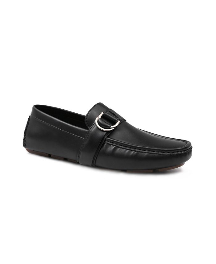 Aston Marc Men's Charter Side Buckle Loafers Shoes Black Size 10.5 M