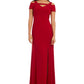 Nightway Women's Cold Shoulder Keyhole Gown Red Size 8