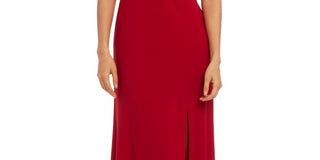 Nightway Women's Cold Shoulder Keyhole Gown Red Size 8