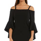 R & M Richards Women's Bell Sleeve Sheath Dress Black Size 12