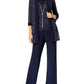 R & M Richards Women's Metallic Pantsuit Shell & Necklace Set Blue Size 14 Petite